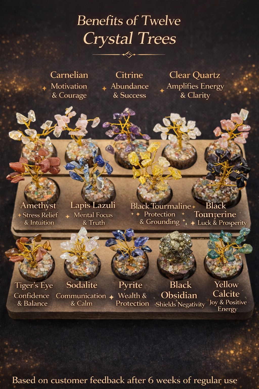 12 Stone Crystal Tree
