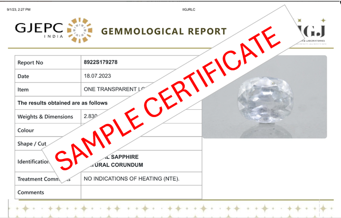 Natural Blue Sapphire (Neelam) 6.19 Carats