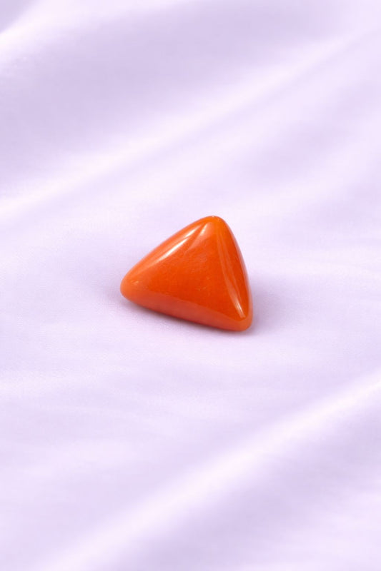 Natural Red Coral Triangular 4.9 Carat