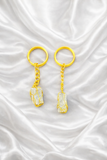 Pyrite Crystal Keychain, Pyrite Gemstone Keychain