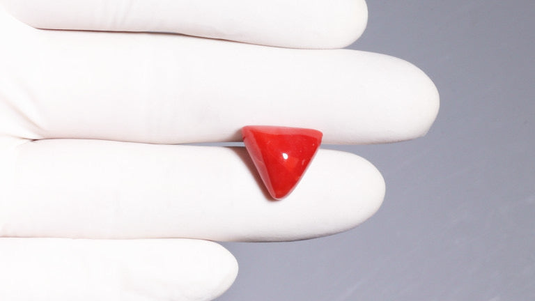 Natural Italian Triangle Red Coral ( Moonga ) 8.65 Carats