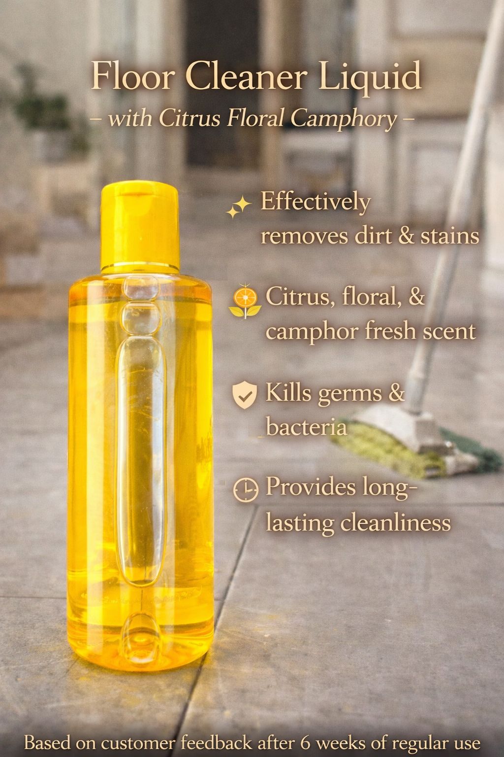 Floor Cleaner Liquid with Citrus Floral Camphory