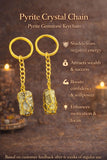 Pyrite Crystal Keychain, Pyrite Gemstone Keychain